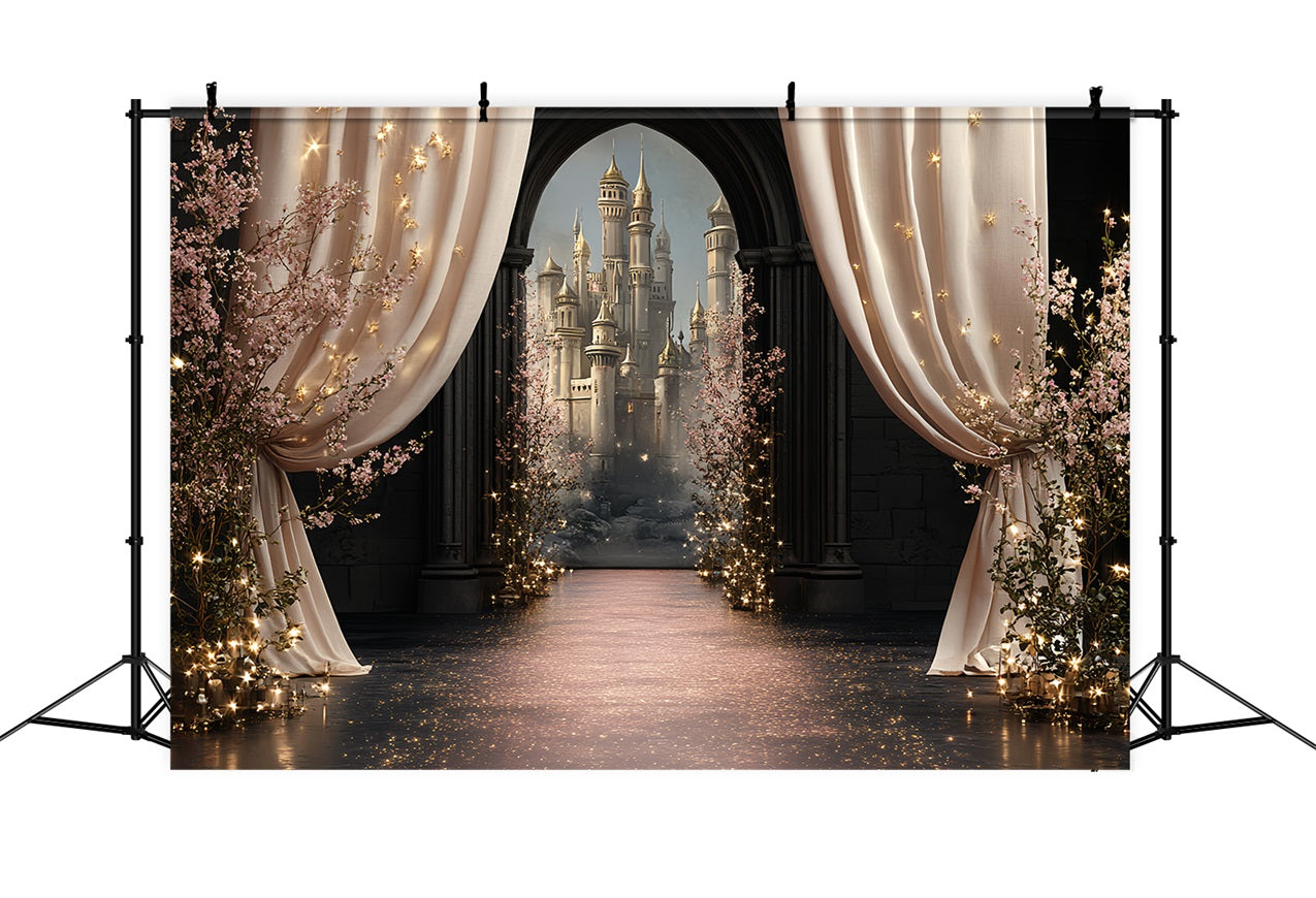 Toile de fond Château Rideau Révèle Fleur Enchantée CSH4-350