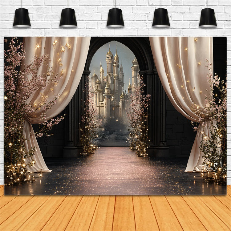 Toile de fond Château Rideau Révèle Fleur Enchantée CSH4-350