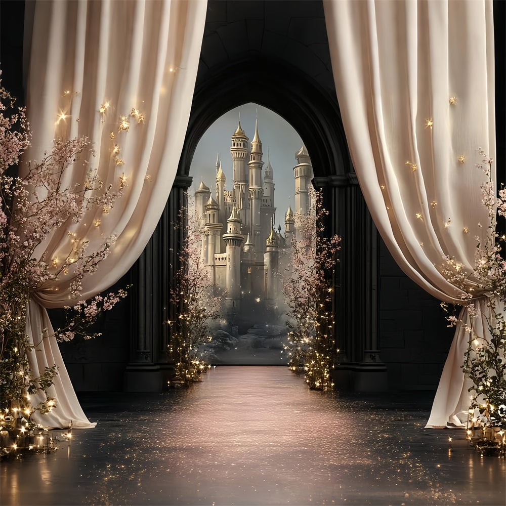 Toile de fond Château Rideau Révèle Fleur Enchantée CSH4-350