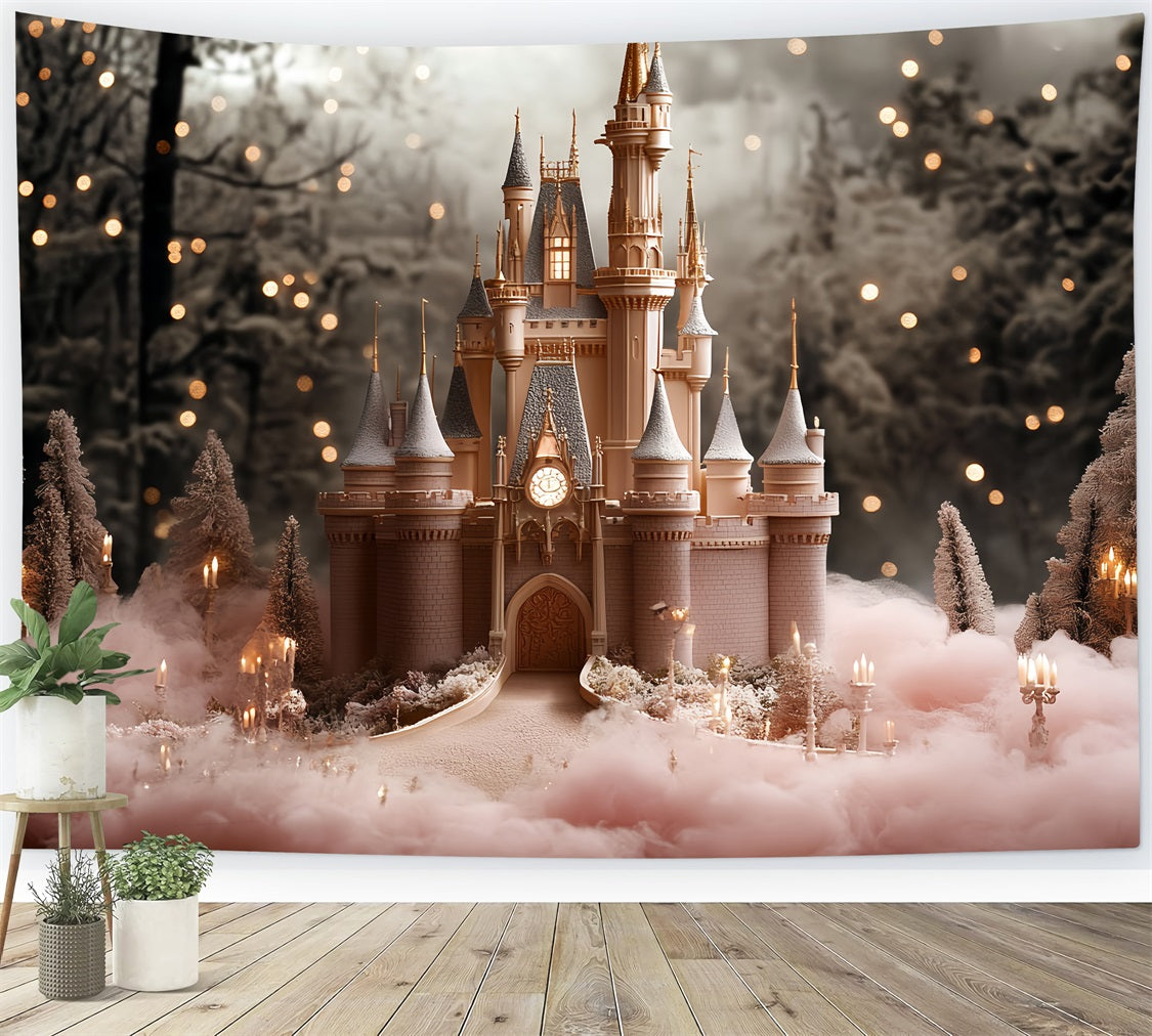 Toile de fond Château d’Hiver Forêt Rêvée Illuminée CSH4-351