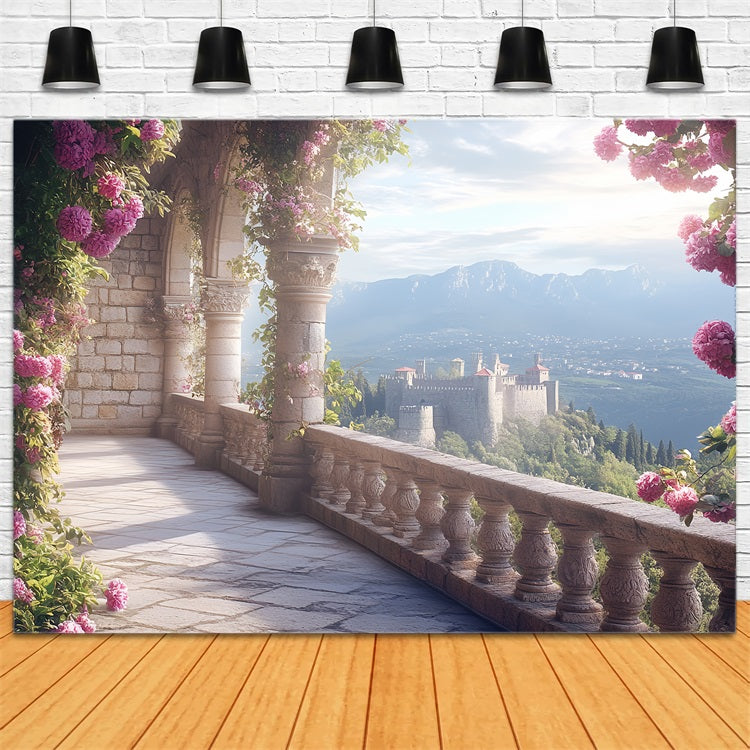 Toile de fond Photographie Château Balcon sur la Vue CSH4-355