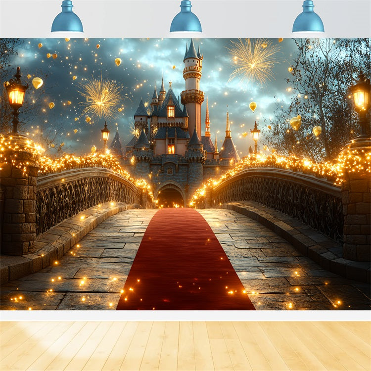 Toile de fond Château Feu d’Artifice Pont de Célébration CSH4-359