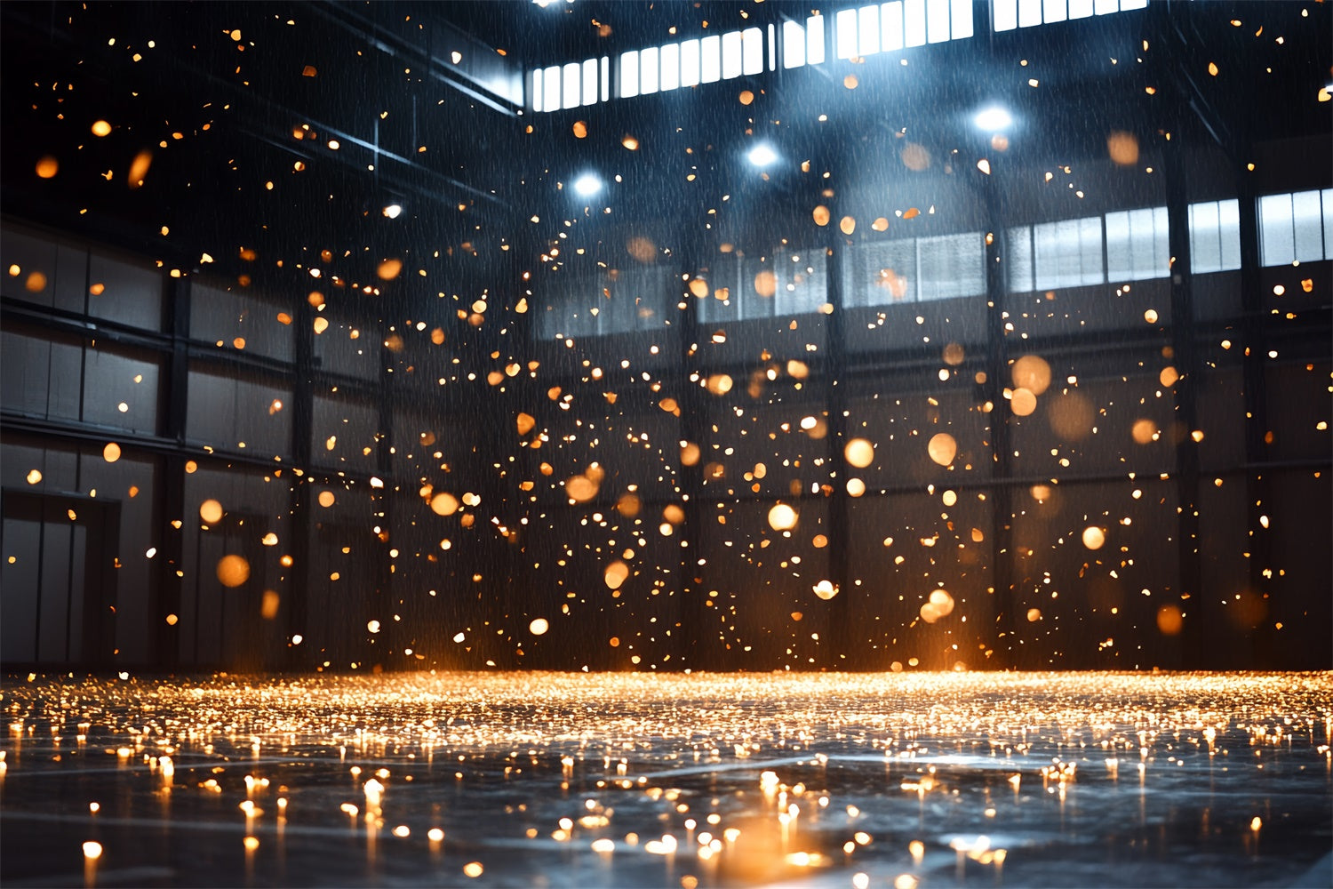 Toile de fond Photo Sport Arène de Gym Étincelante Dorée CSH4-385