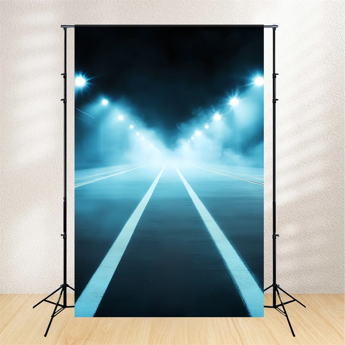 Toile de fond Photographie Sport Piste de Course Nuit Brumeuse CSH4-388