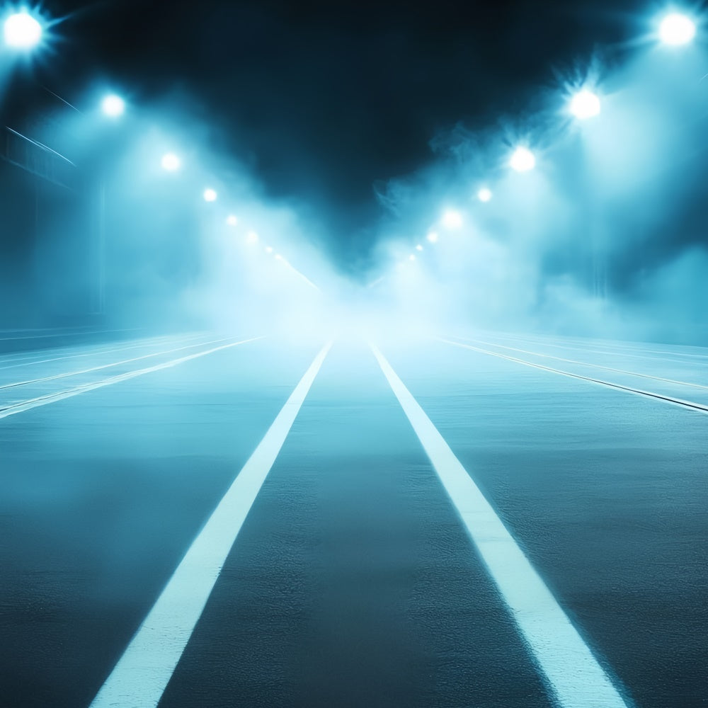 Toile de fond Photographie Sport Piste de Course Nuit Brumeuse CSH4-388