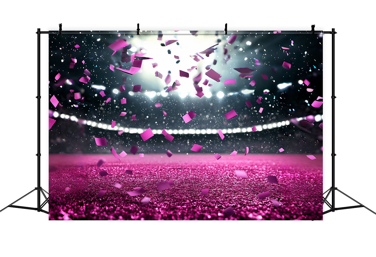 Toile de fond Sport Confettis Roses Étincelants Stade CSH4-390