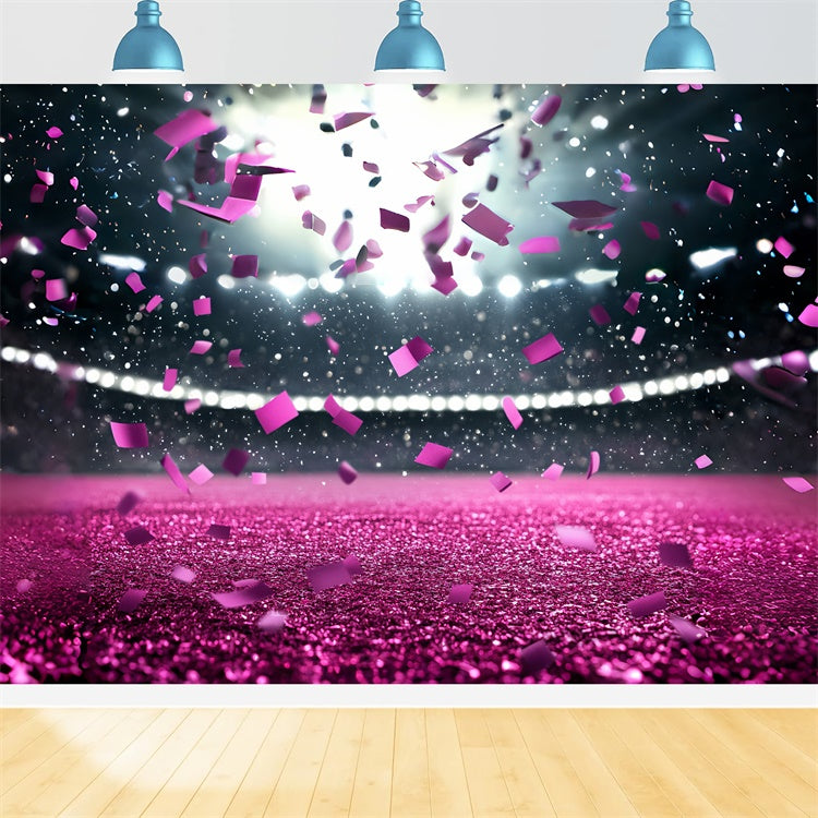 Toile de fond Sport Confettis Roses Étincelants Stade CSH4-390