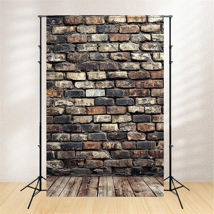 Toile de fond Rétro Mur de Briques Rustique Bois Vintage CSH4-391