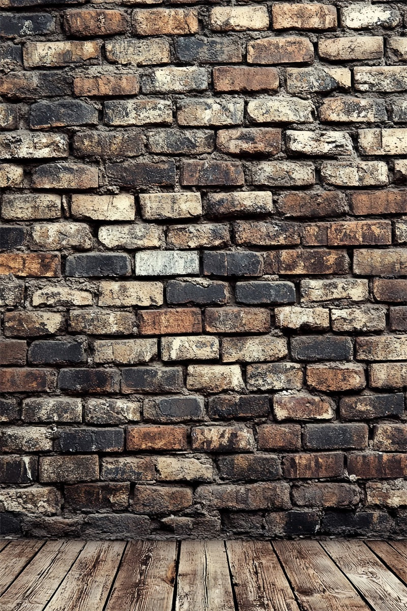 Toile de fond Rétro Mur de Briques Rustique Bois Vintage CSH4-391