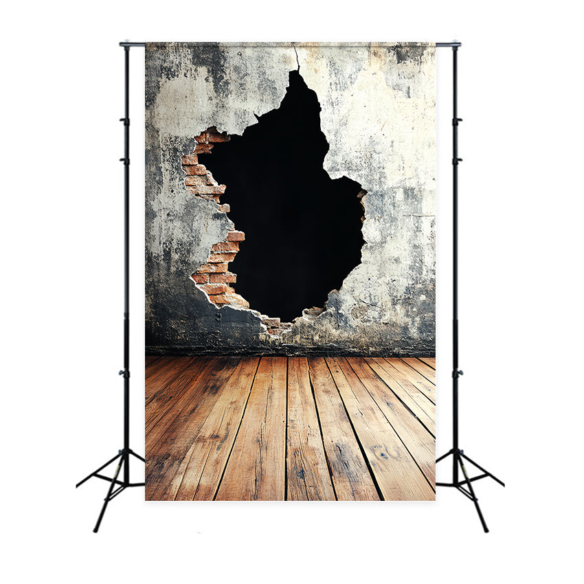 Toile de fond Photographie Vintage Mur Béton Trou de Brique CSH4-395