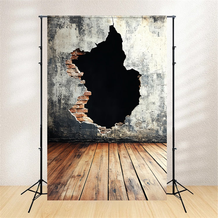 Toile de fond Photographie Vintage Mur Béton Trou de Brique CSH4-395