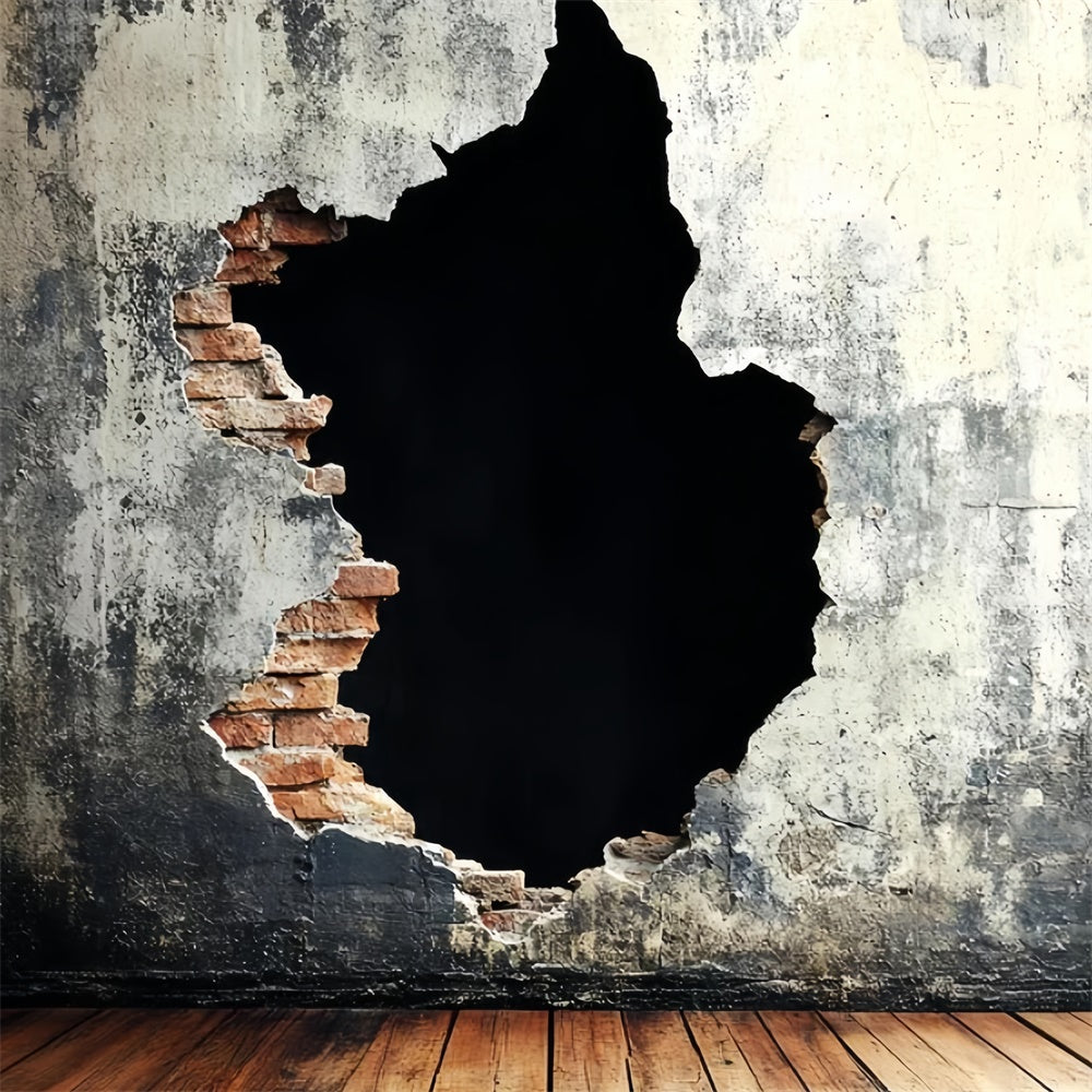 Toile de fond Photographie Vintage Mur Béton Trou de Brique CSH4-395