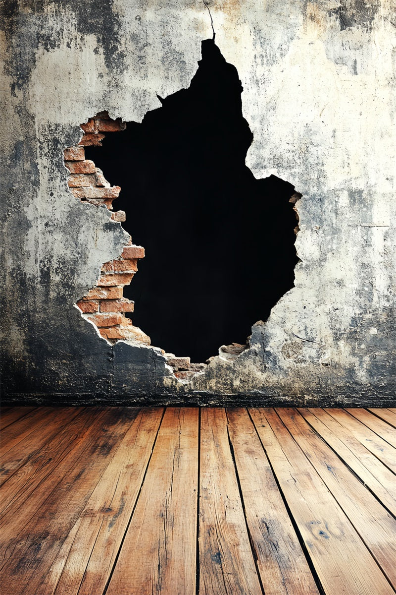 Toile de fond Photographie Vintage Mur Béton Trou de Brique CSH4-395