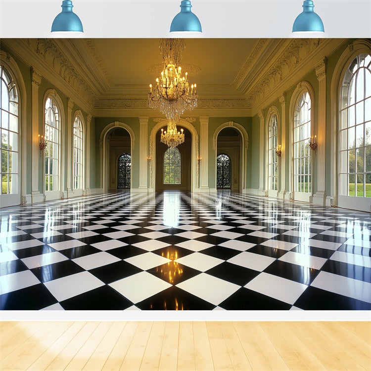 Toile de fond Photo Vintage Fenêtre de Salle de Bal Luxueuse CSH4-399