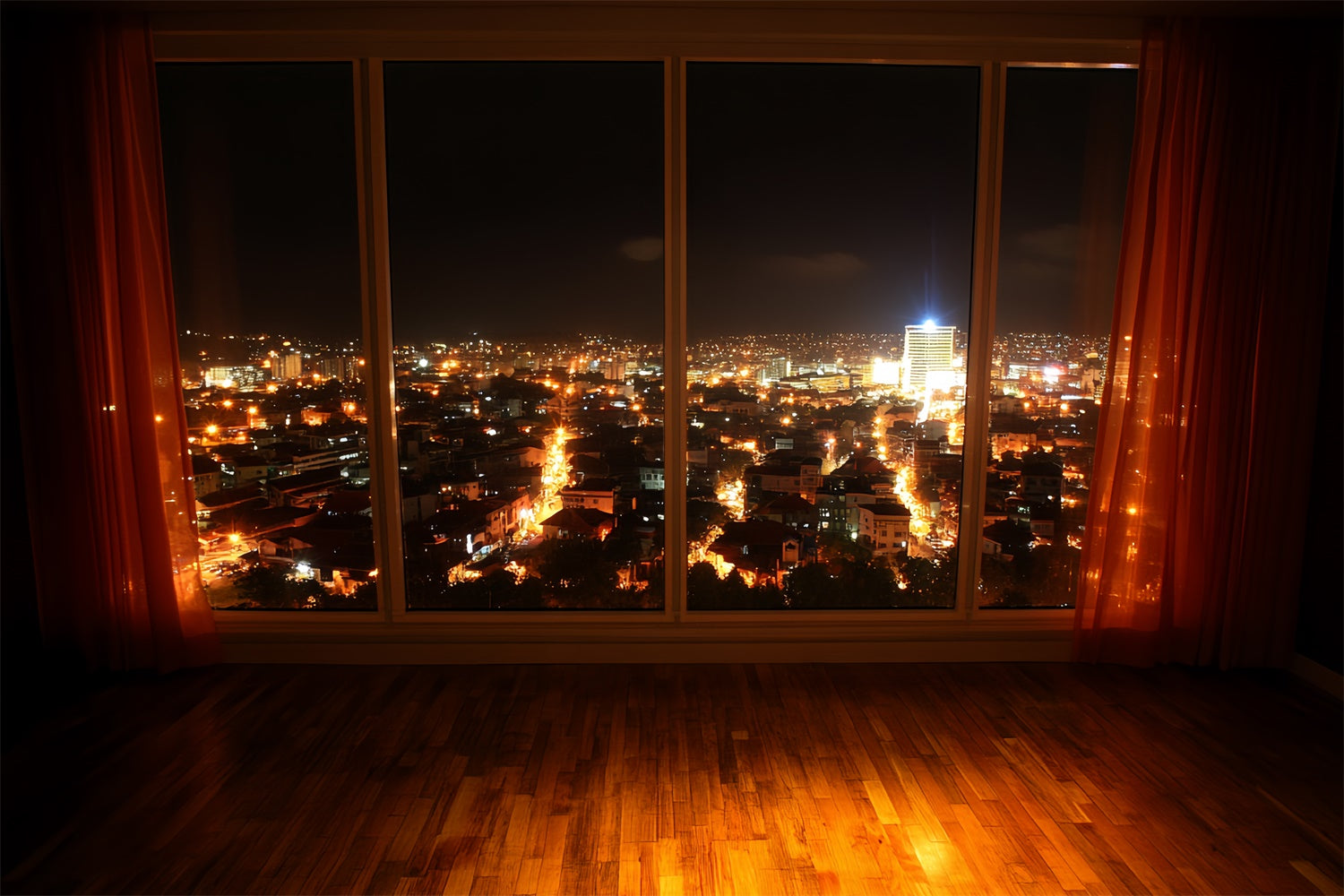 Toile de fond Photographie Vintage Vue Nocturne sur la Ville CSH4-401