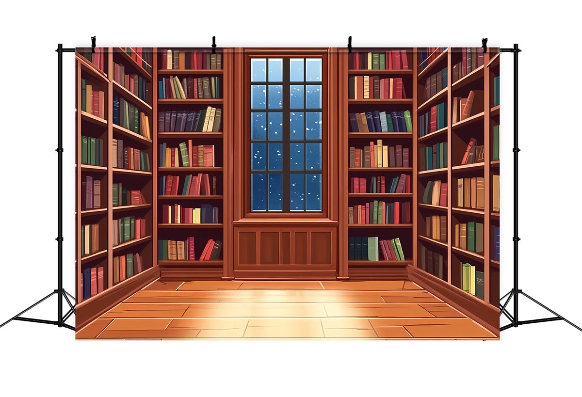 Toile de fond Vintage pour Séance Photo Salle en Bois avec Livres CSH4-405