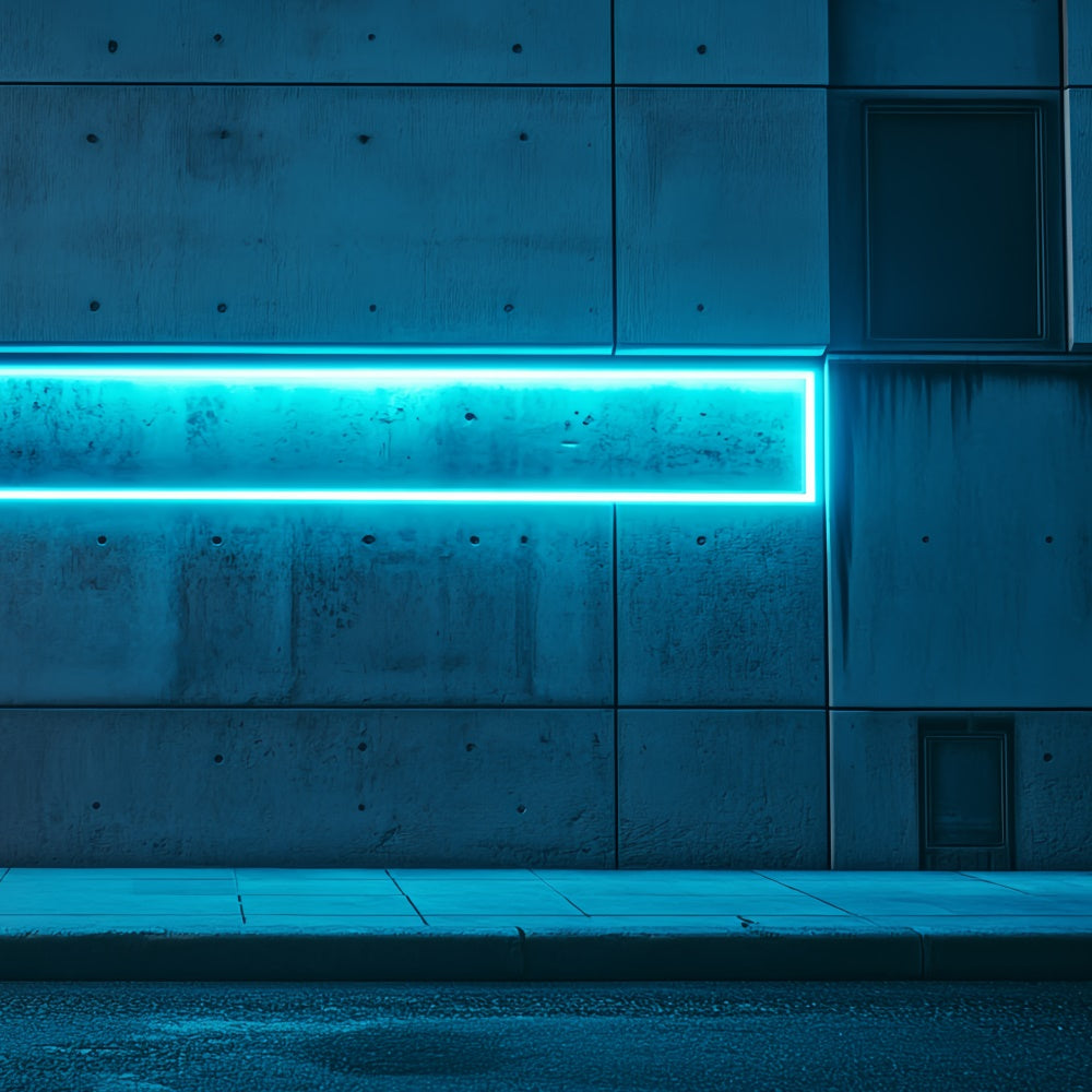 Toile de fond Architecture Mur Lumière Néon Bleue CSH4-409