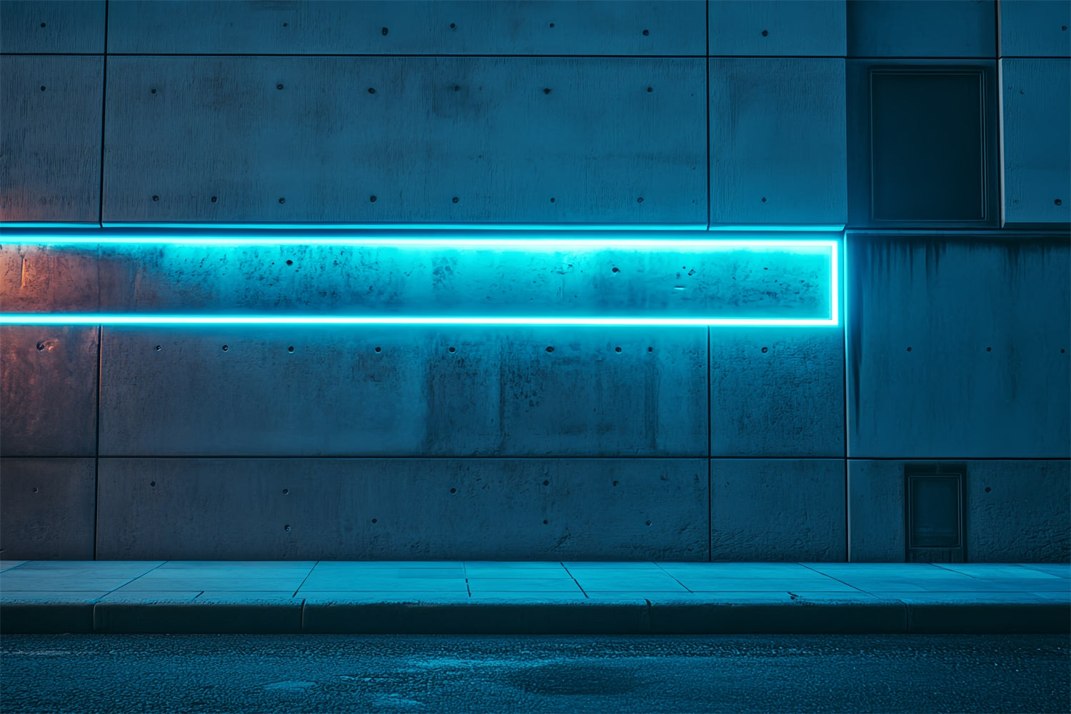 Toile de fond Architecture Mur Lumière Néon Bleue CSH4-409