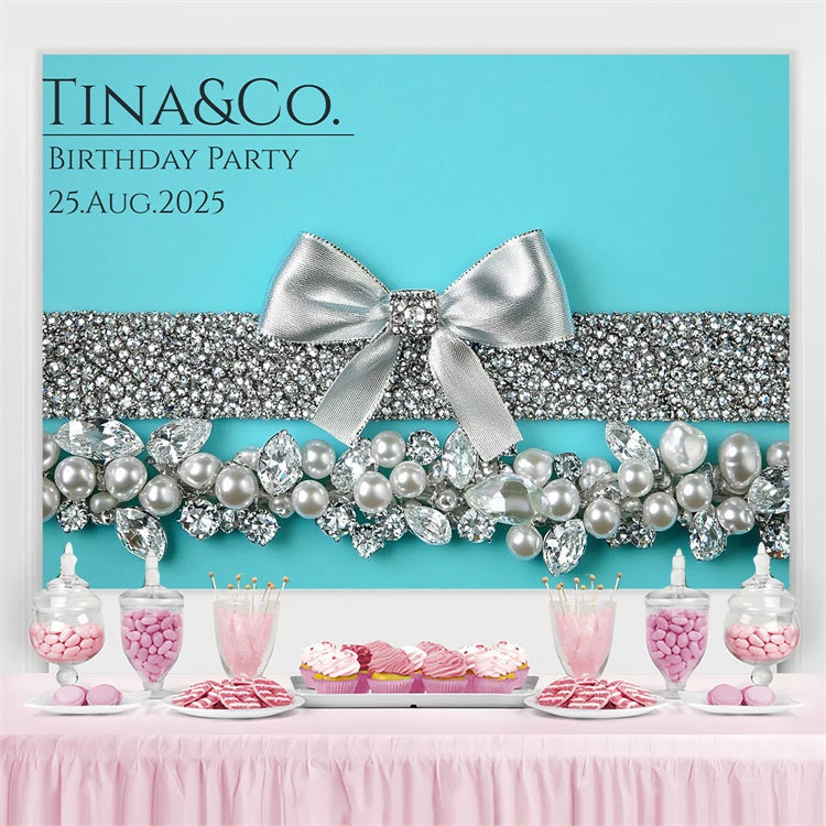Toile de fond Anniversaire Personnalisée Bijoux Cristal Brillant CSH4-43