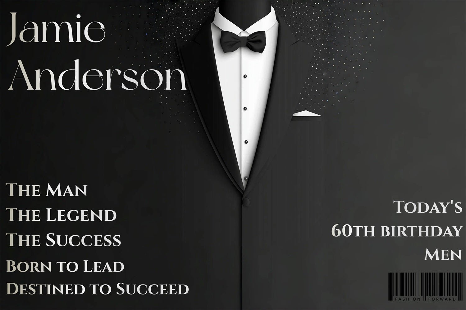 Toile de fond Anniversaire Personnalisé Smoking Noir CSH4-5