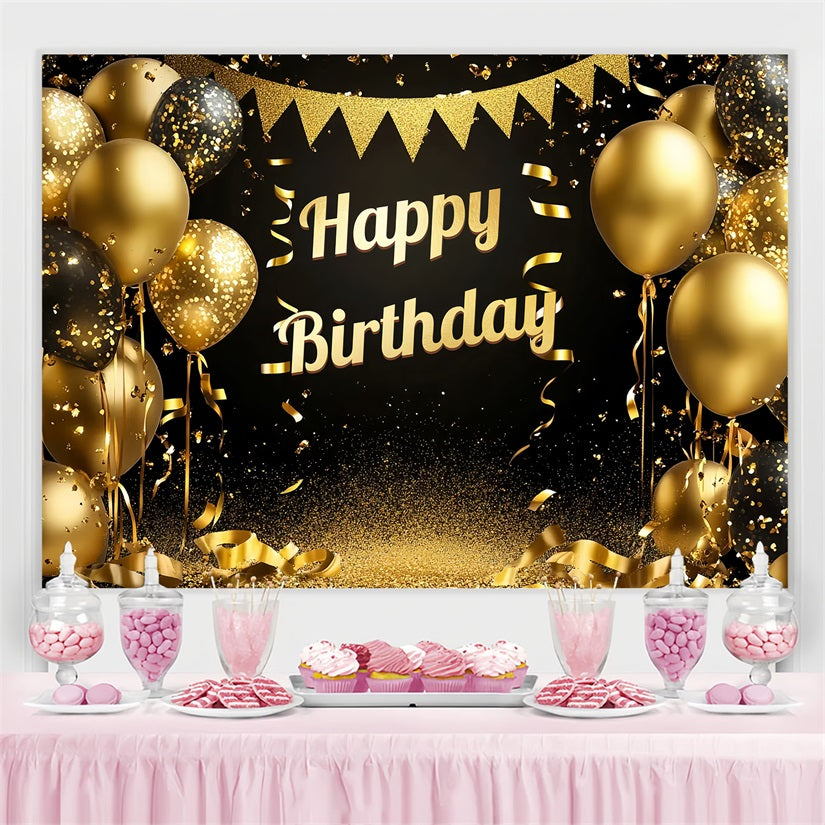 Toile de fond Personnalisable Anniversaire Ballons Étincelants Confettis CSH4-53