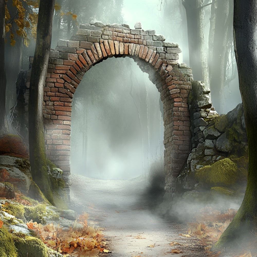 Toile de fond Forêt d’Automne Arche en Pierre d’Automne CSH4-72