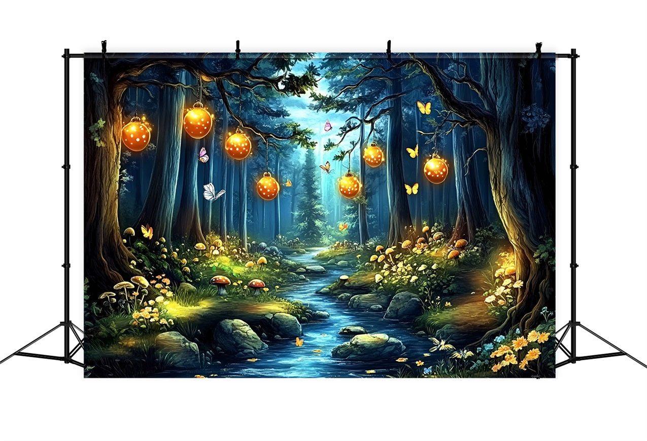 Toile de fond Forêt Enchantée Idées Lanterne Lumineuse Ruisseau CSH4-80