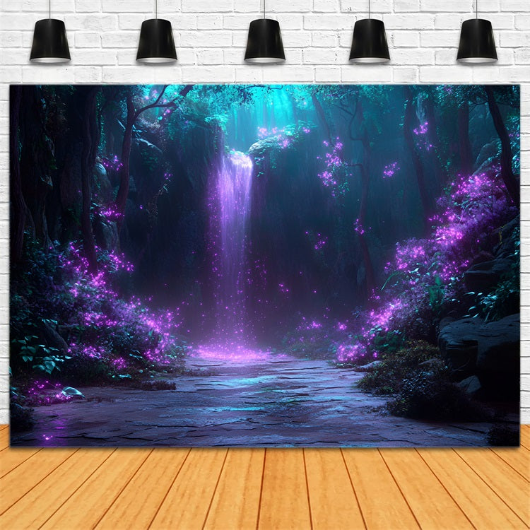 Toile de fond Forêt Photo Cascade Éclat Violet CSH4-84