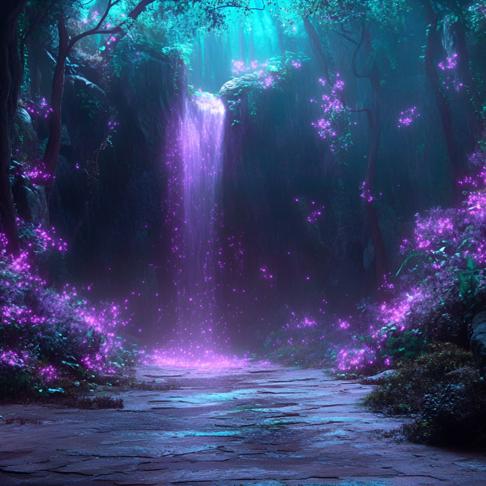 Toile de fond Forêt Photo Cascade Éclat Violet CSH4-84