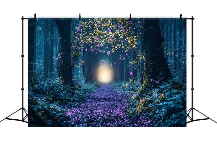 Toile de fond Forêt Enchantée Fin Radieuse Sentier Fleuri CSH4-87