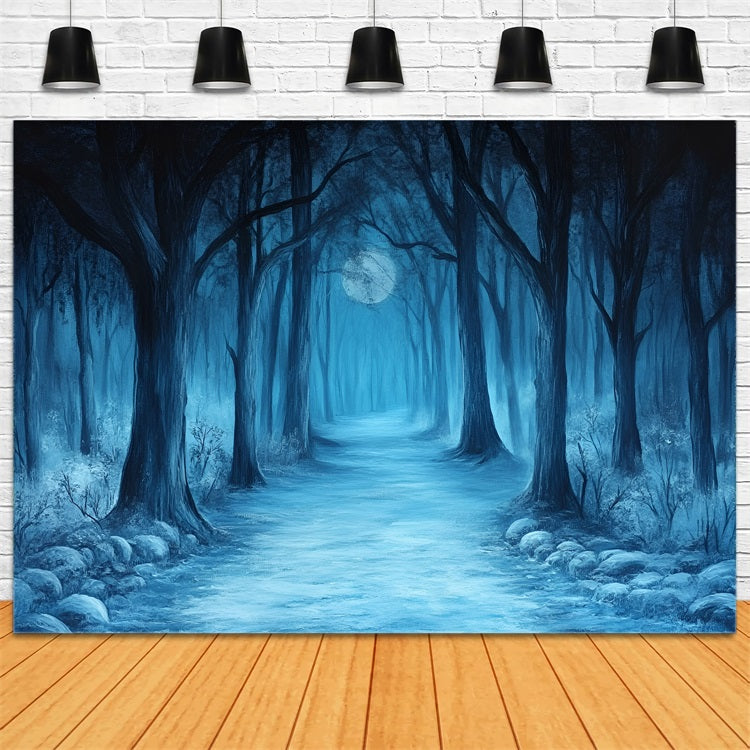 Toile de fond Sous-Bois Sentier Nocturne Clair de Lune CSH4-88