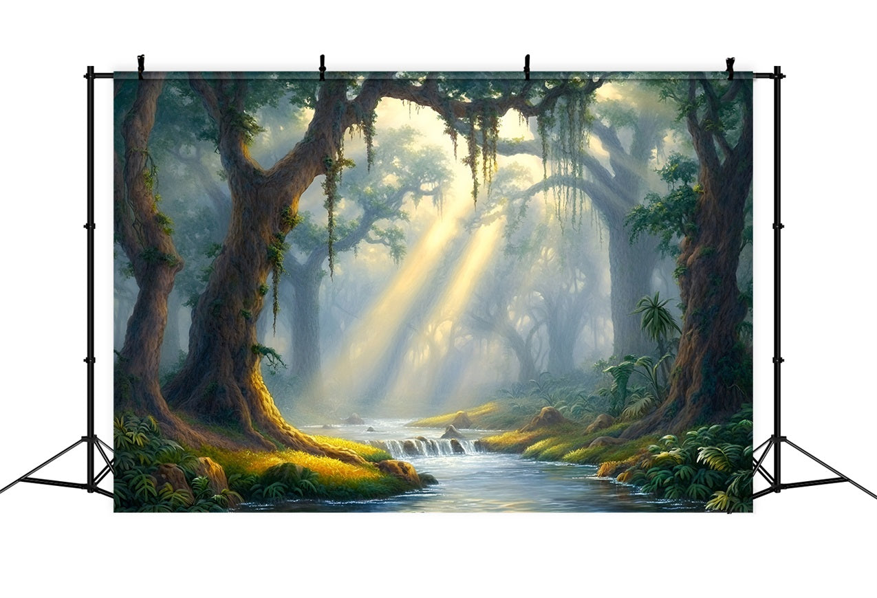 Toile de fond Forêt Photo Rivière Lumière Lumineuse CSH4-92