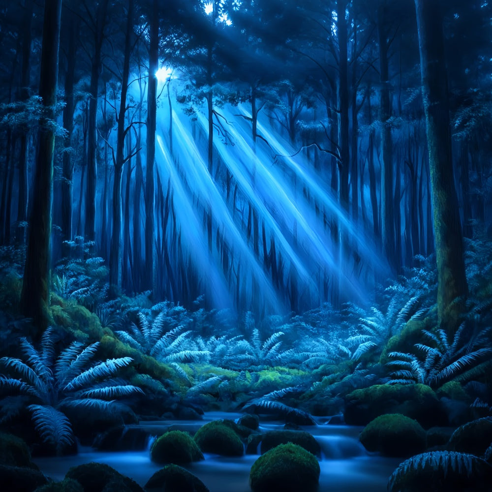 Toile de fond Forêt Enchantée Idées Rayons Bleus Rêveurs CSH4-97
