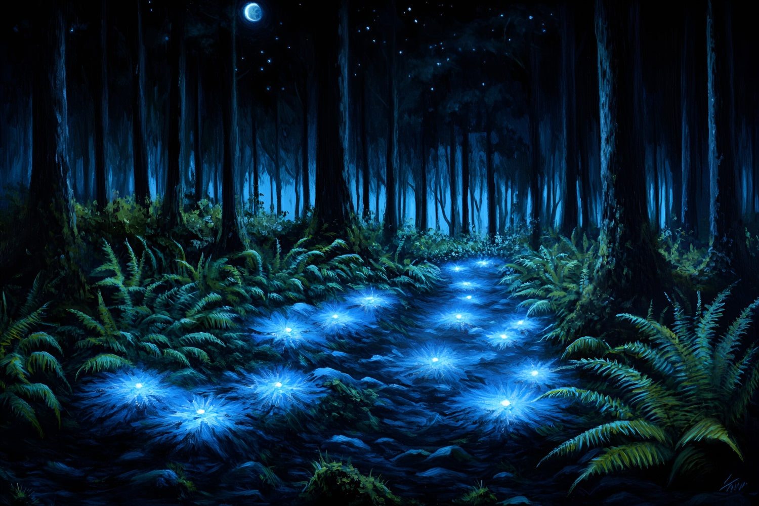 Toile de fond Forêt Photo Lumière Magique Chemin Fleuri CSH4-99