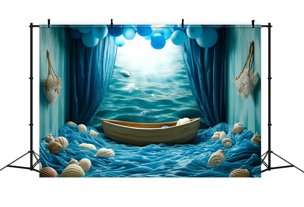 Toile de fond Été Paysage Aquatique Coquillage Fantaisie CSH5-106