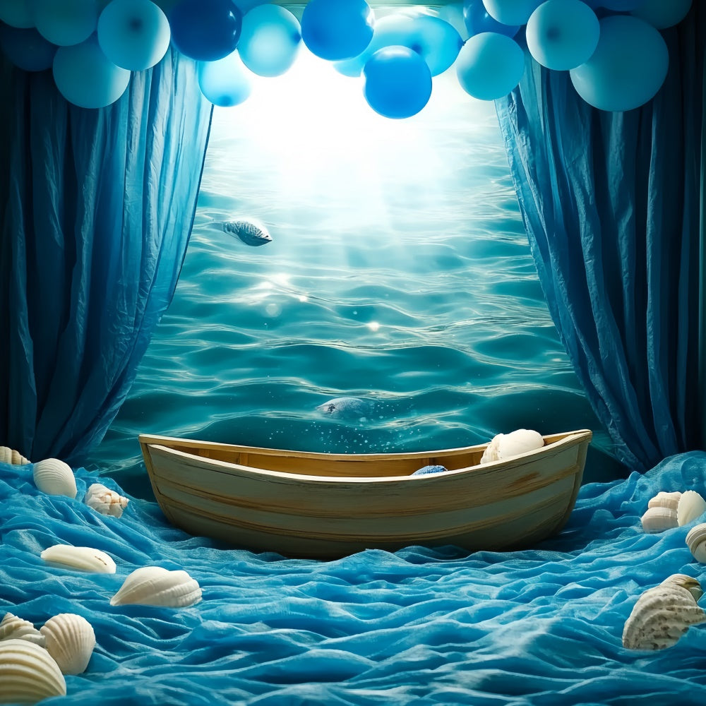 Toile de fond Été Paysage Aquatique Coquillage Fantaisie CSH5-106