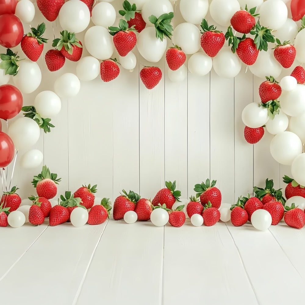 Toile de fond Fraises Arche Ballons Été CSH5-124