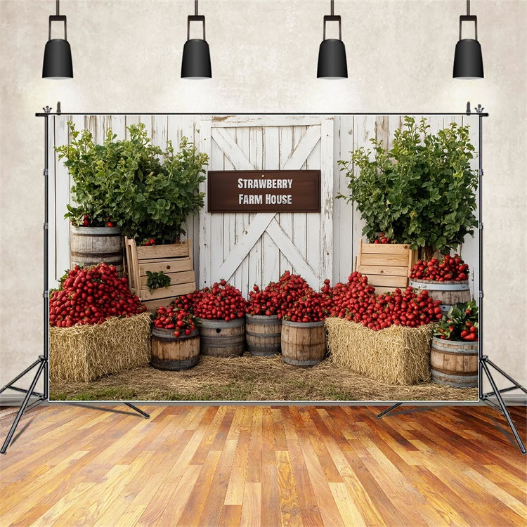 Toile de fond Fraises Ferme Rustique Été CSH5-128