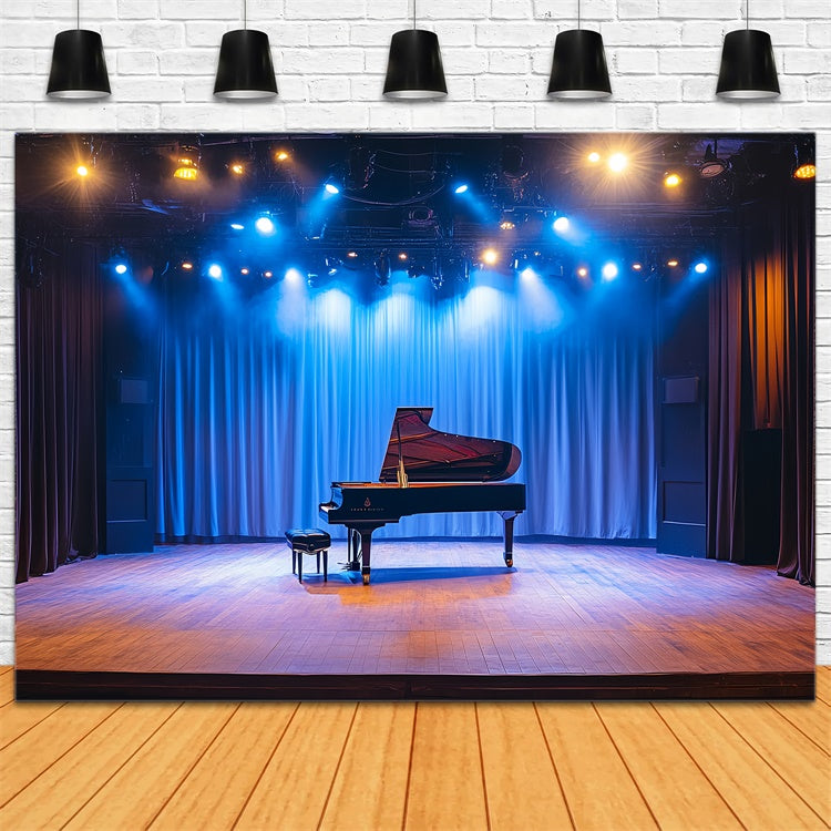 Toile de fond Scène de Concert Récital Piano Projecteur CSH5-156