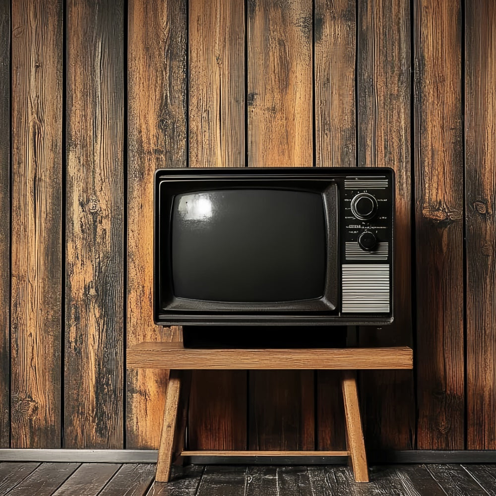 Toile de fond Années 70 Mur en Bois Télévision Vintage CSH5-177
