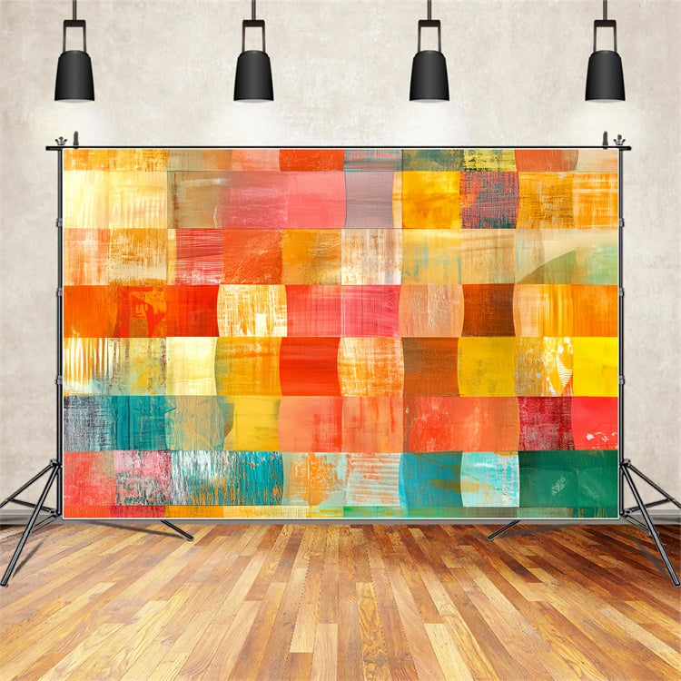Toile de fond Années 70 Grille Peinture Vive Rétro CSH5-180