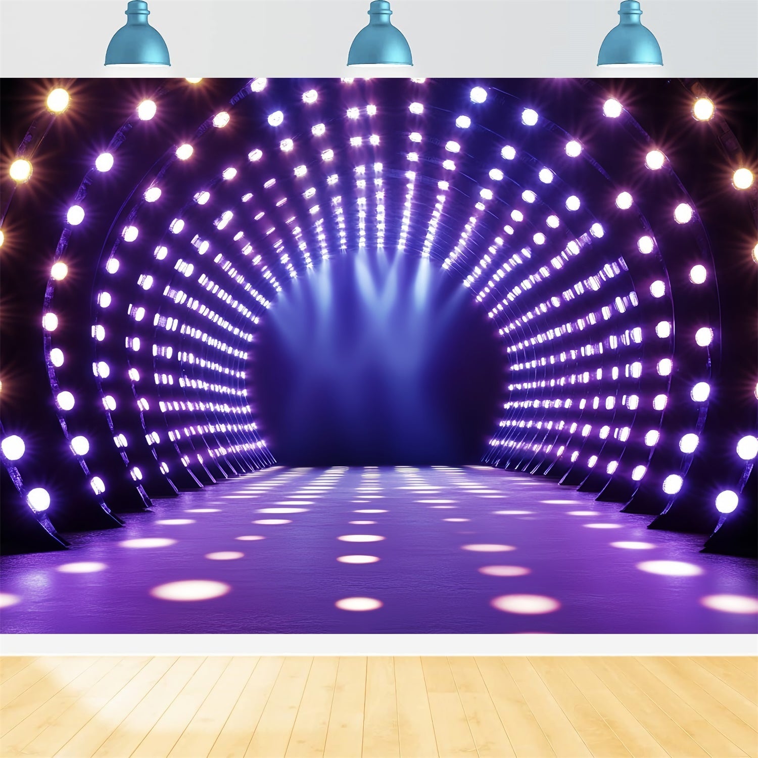 Toile de fond Années 80 Tunnel Futuriste Fête Lumineuse CSH5-185
