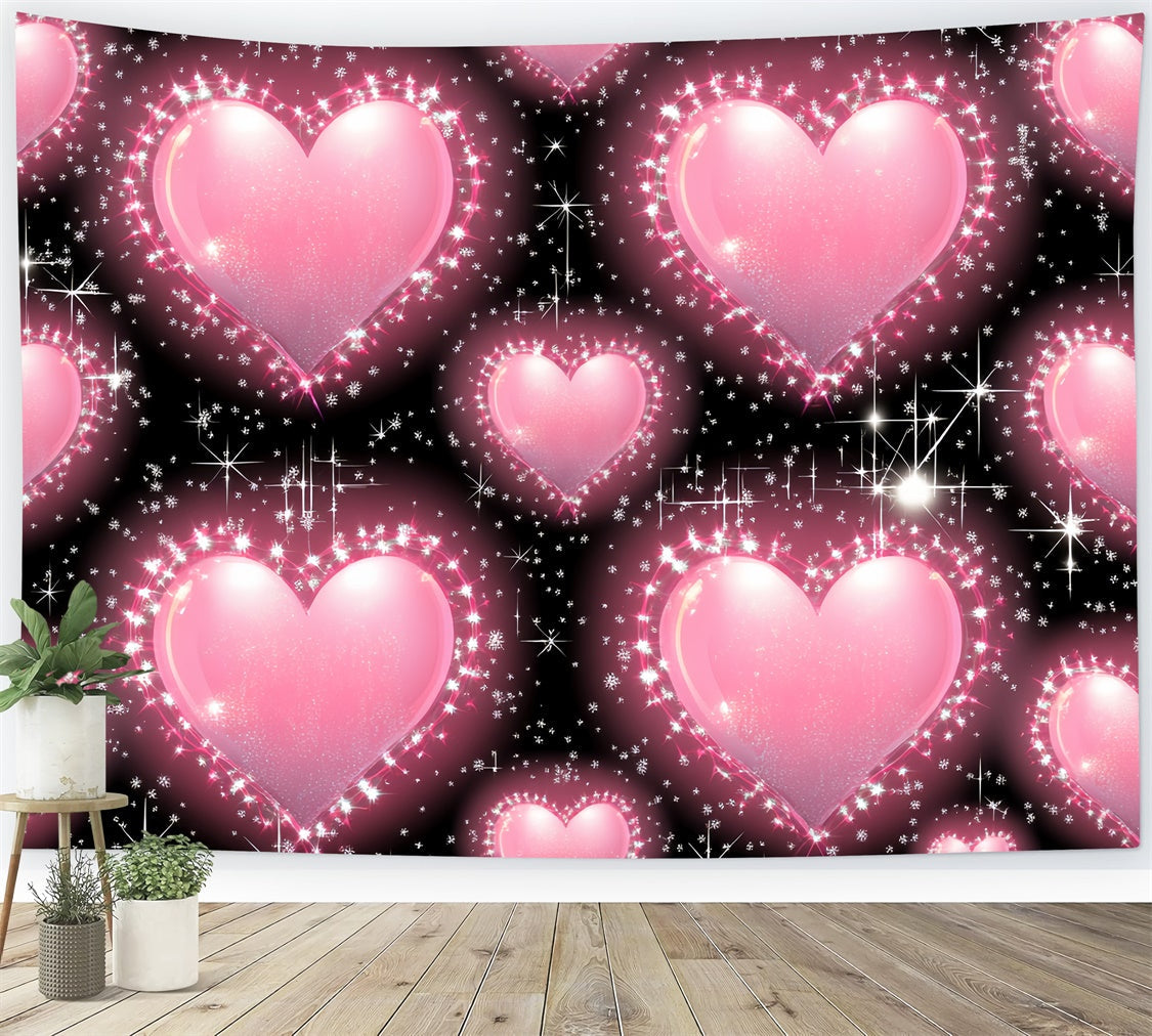 Toile de fond Années 90 Cœur à Bulles Brillant Étincelant CSH5-195