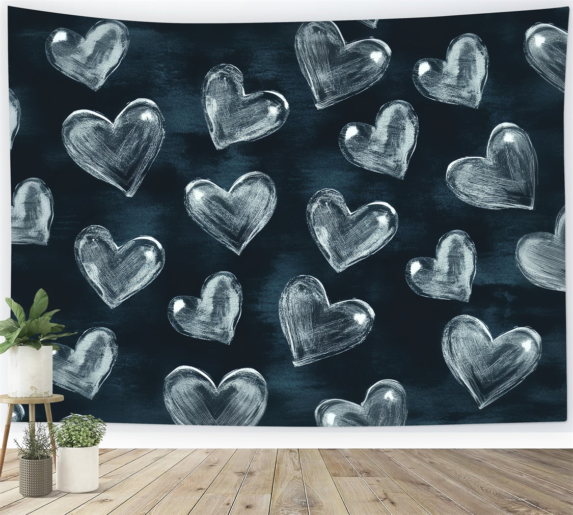 Toile de fond Années 90 Motif Gribouillé Cœurs Rétro CSH5-199