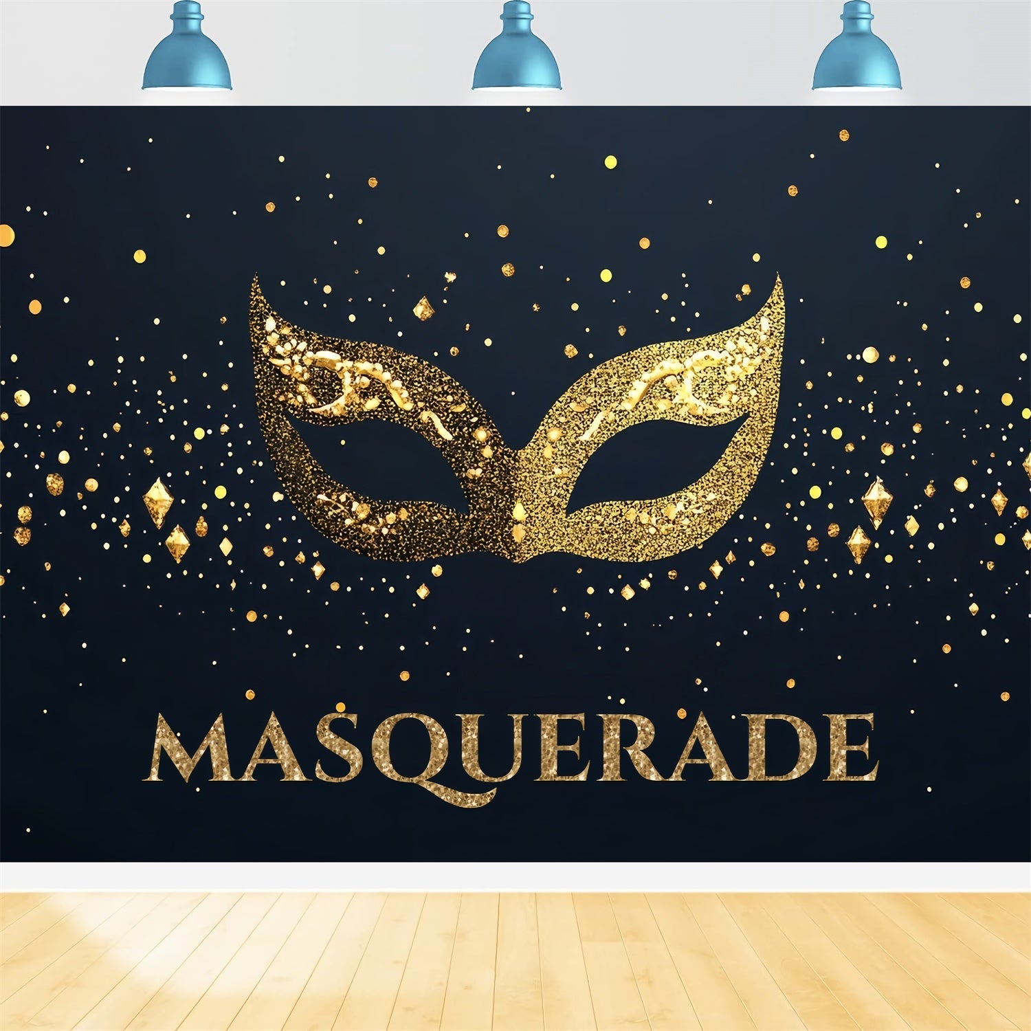 Toile de fond Mascarade Masque Doré Élégant Pailleté CSH5-222