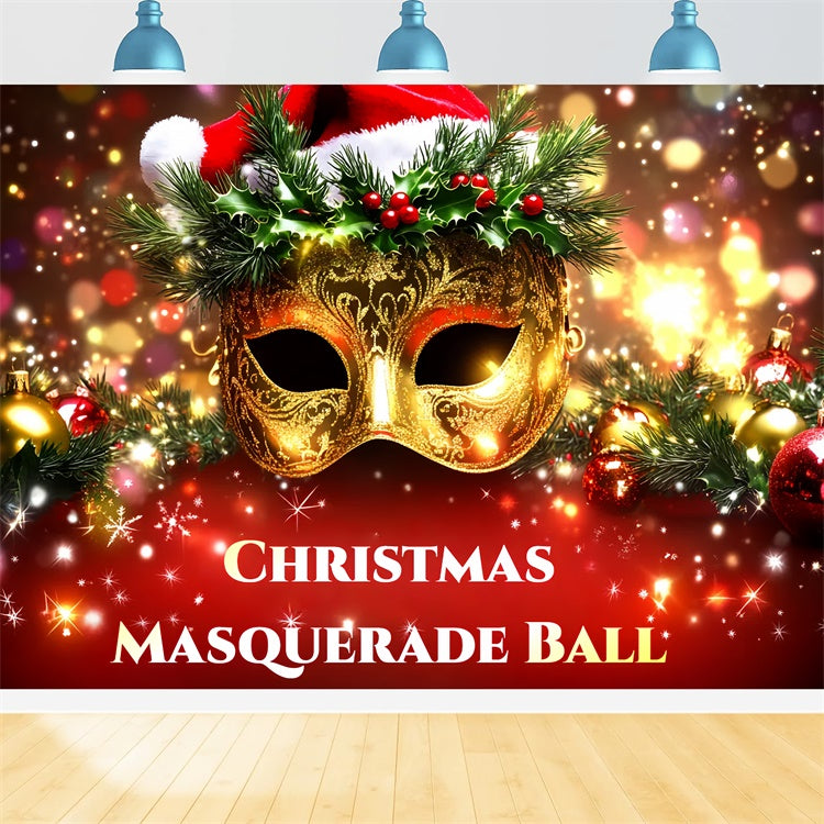 Toile de fond Bal Masqué Masque Brillant Thème Noël CSH5-245