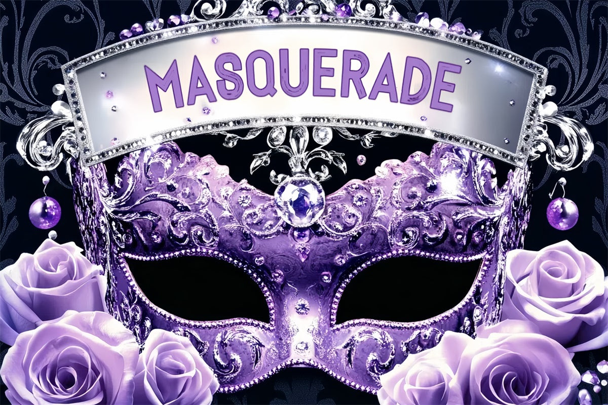 Toile de fond Mascarade Masque Violet Royal Fleur CSH5-249