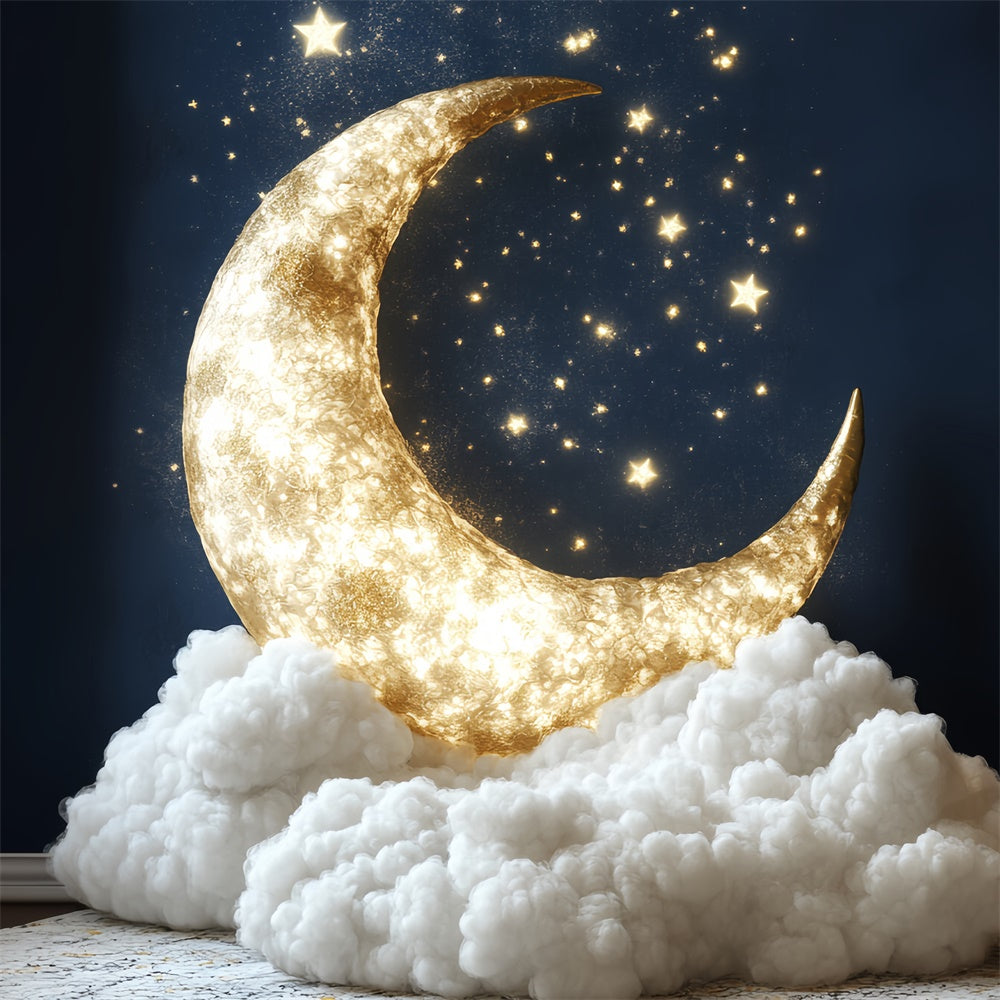 Toile de fond Lune et Étoiles Merveille Ciel Nocturne Nouveau-né CSH5-257