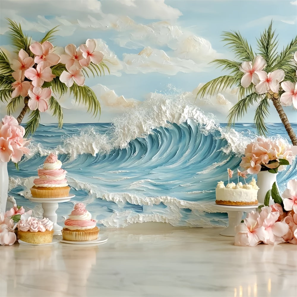 Toile de fond Nouveau-né Fête Fleur de Palmier CSH5-259