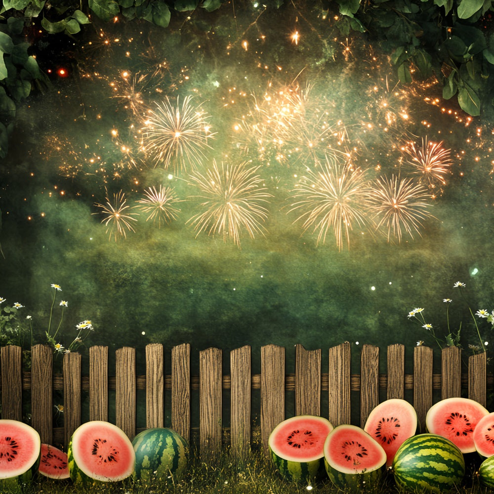 Toile de fond Feux d’Artifice Jardin Étincelant Pastèque Enfants CSH5-262
